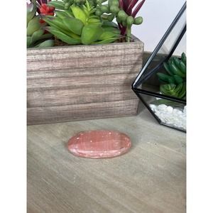 Rose Calcite Palm Stone Polished